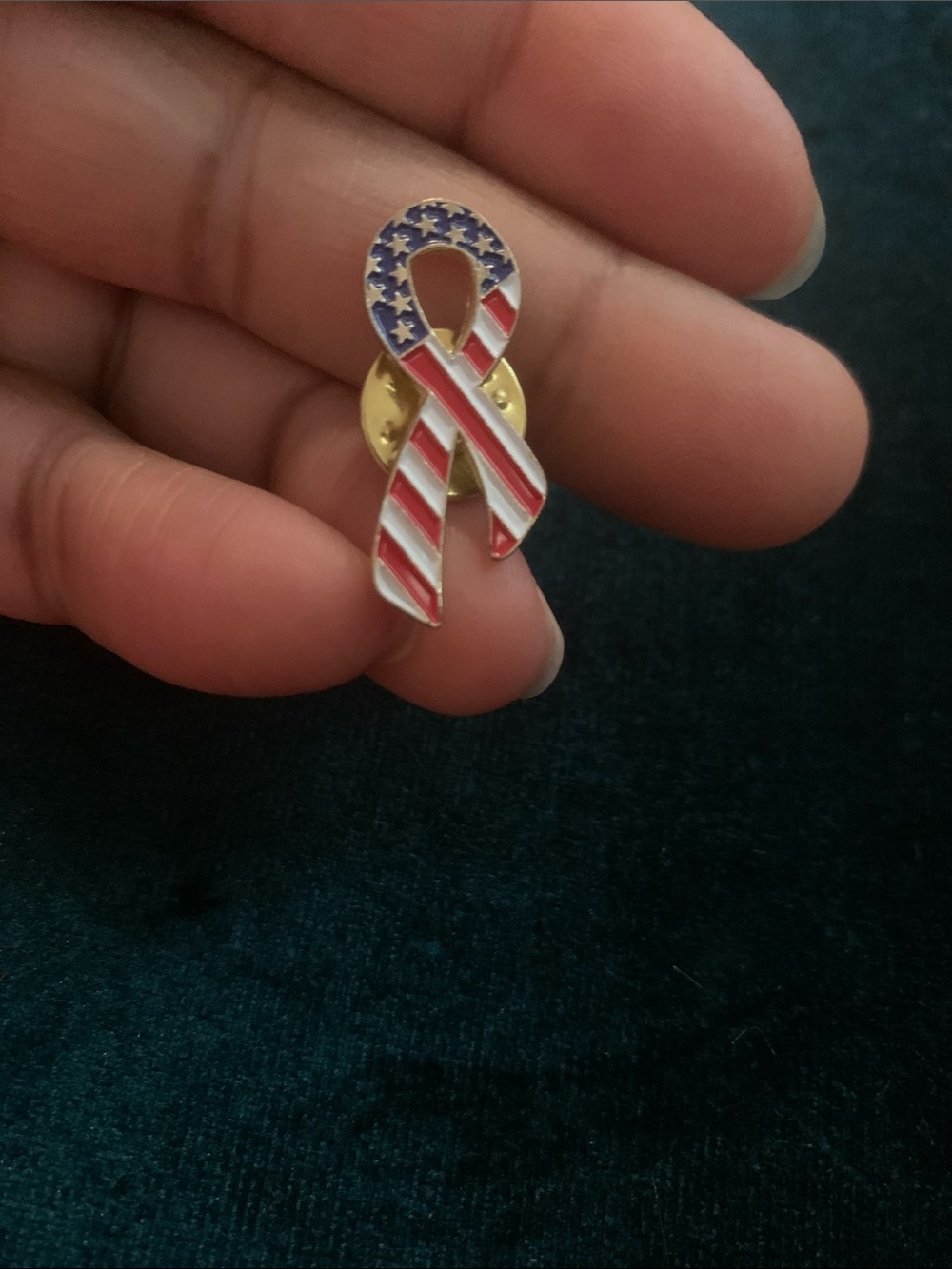 Vintage USA🇺🇸Patriotic Ribbon Enamel Pin unisex